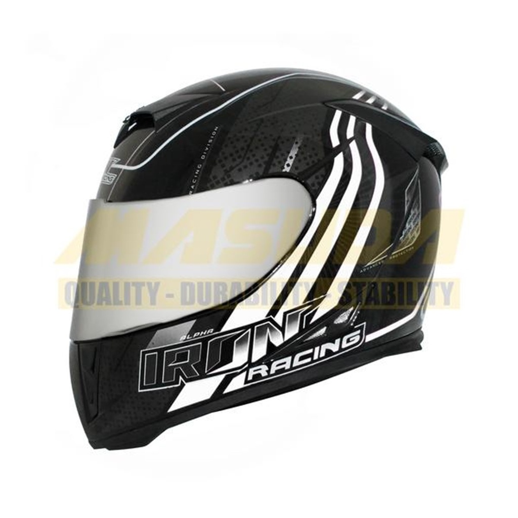 CASCO CERRADO IRON RACING IR-311 DOT MICA IRIDIUM ALPHA BLANCO TALLA M