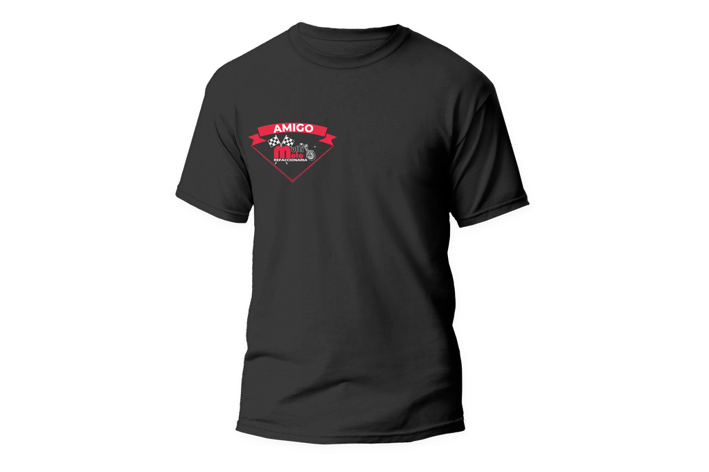 PLAYERA NEGRO, LOGO ROJO