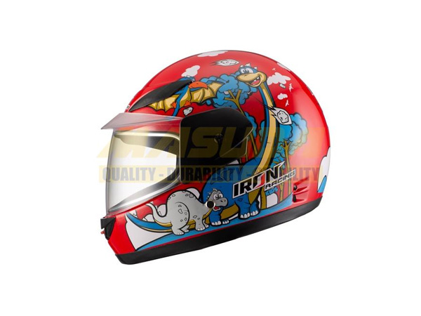 CASCO INTEGRAL PARA NIÑO IR-109 DINO KIDS ROJO