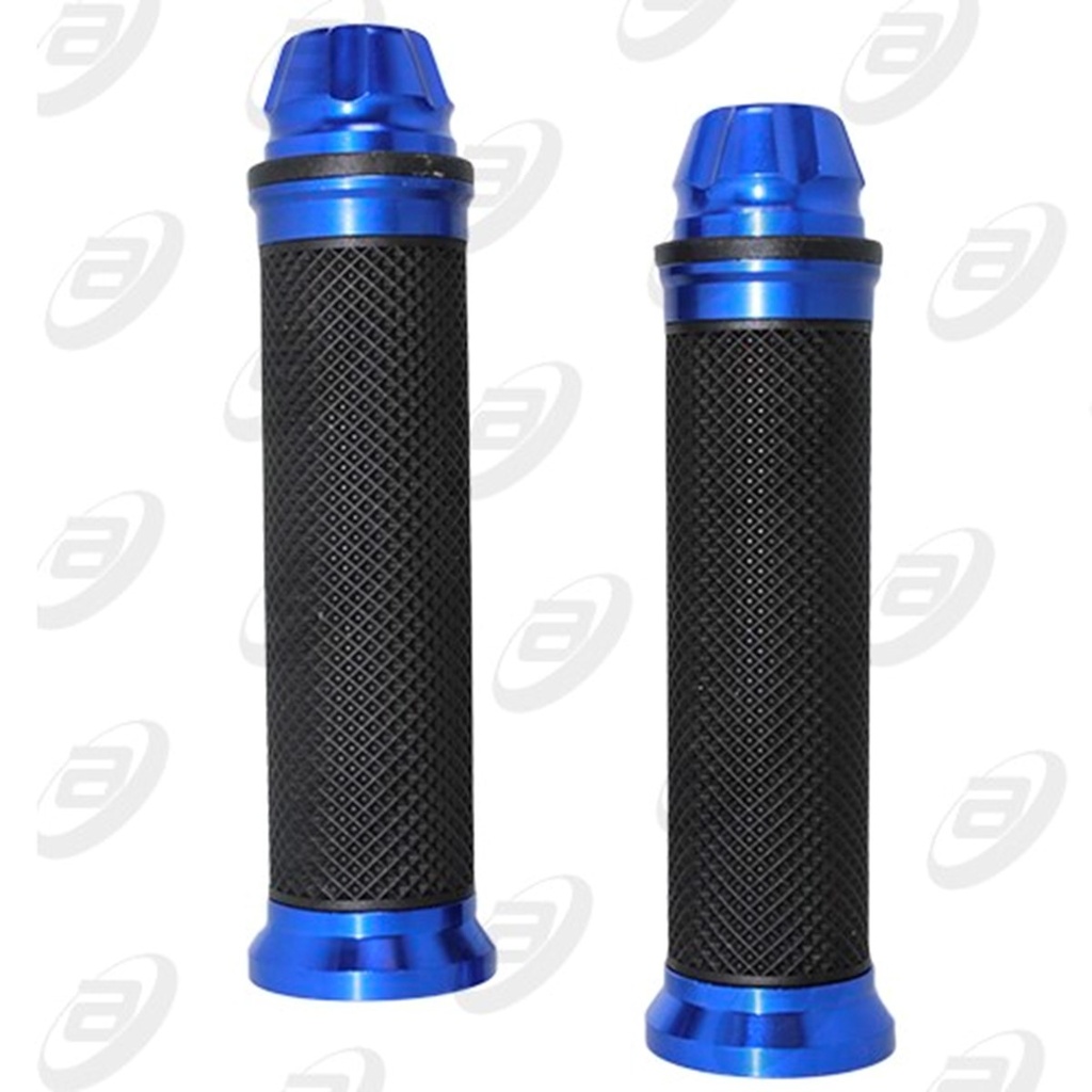 PUÑOS PVC ANTIDERRAPANTE CON BASE Y PUNTA ALUMINIO AZUL C/ TUBO MOVIL MANUBRIO 7/8