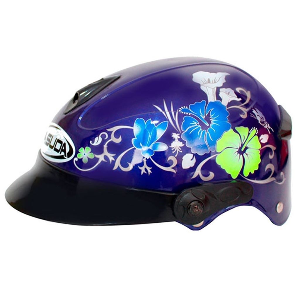 CASCO NIÑO 1/2 ABS MSD-508 FLORES AZUL