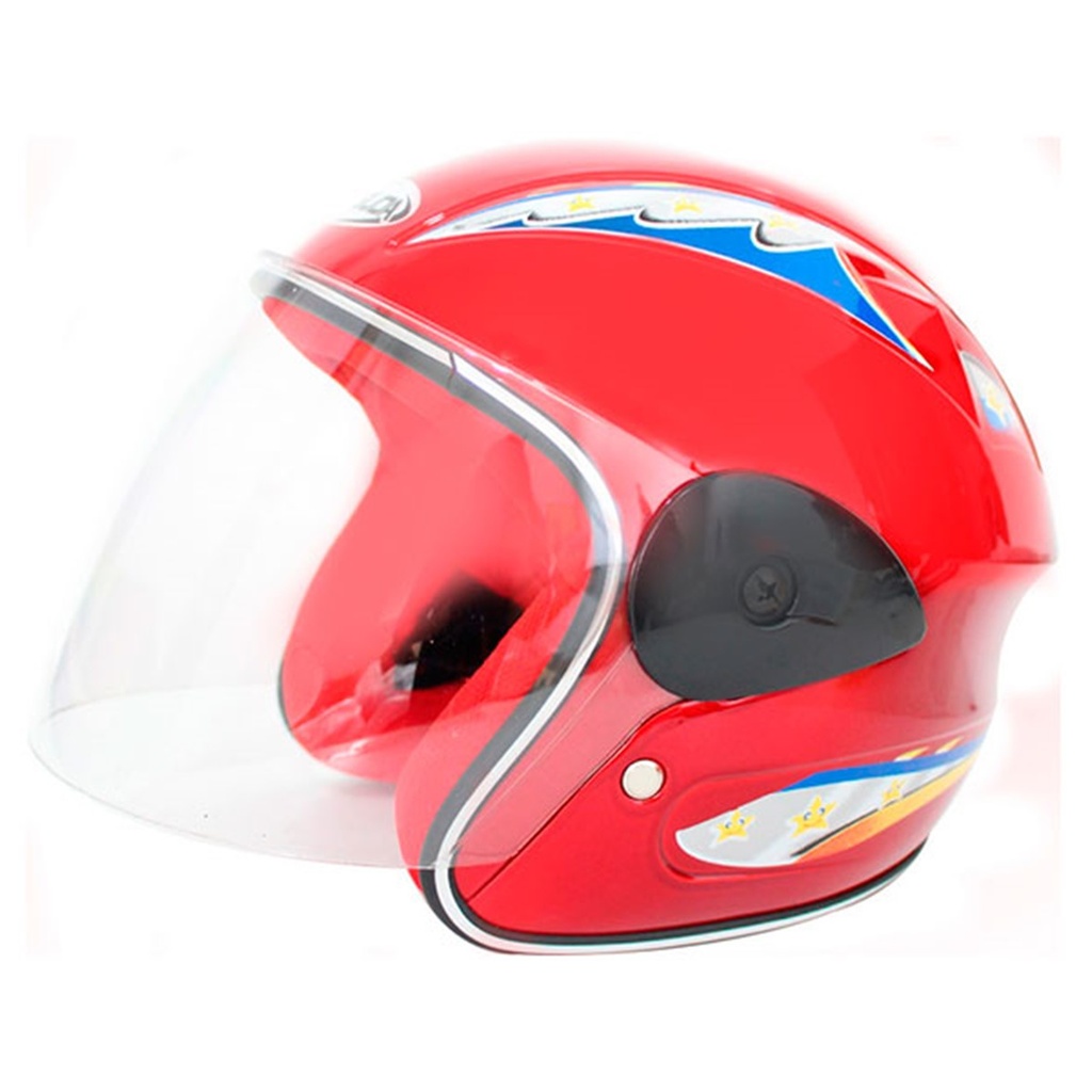 CASCO NIÑO 3/4 ABS MSD-505 ROJO GRAFICO