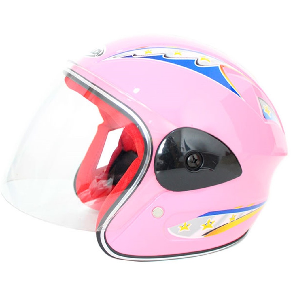 CASCO NIÑO 3/4 ABS MSD-505 ROSA GRAFICO