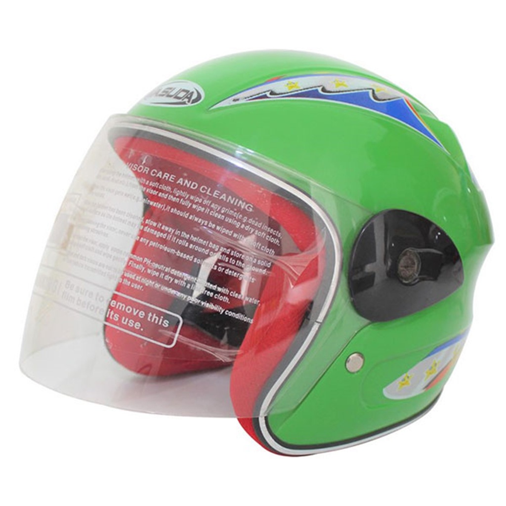 CASCO NIÑO 3/4 ABS MSD-505 VERDE GRAFICO