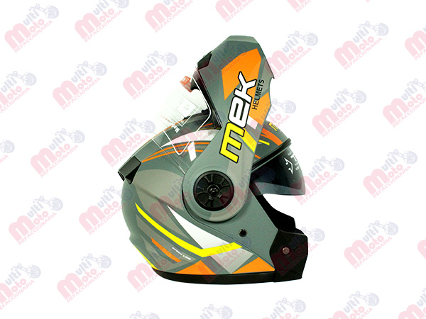 CASCO MEK MK759 ABATIBLE BRAVO ANARANJADO/GRIS