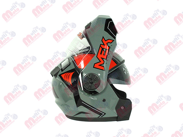 CASCO MEK MK759 ABATIBLE SPORT MAVRIC GRIS/ROJO Brillante