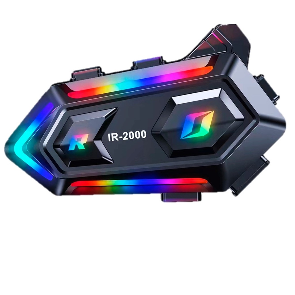 AUDIFONO BLUETOOTH 5.3 IMPERMEABLE PARA CASCO 1000MAH 10M IR-2000 LED RGB