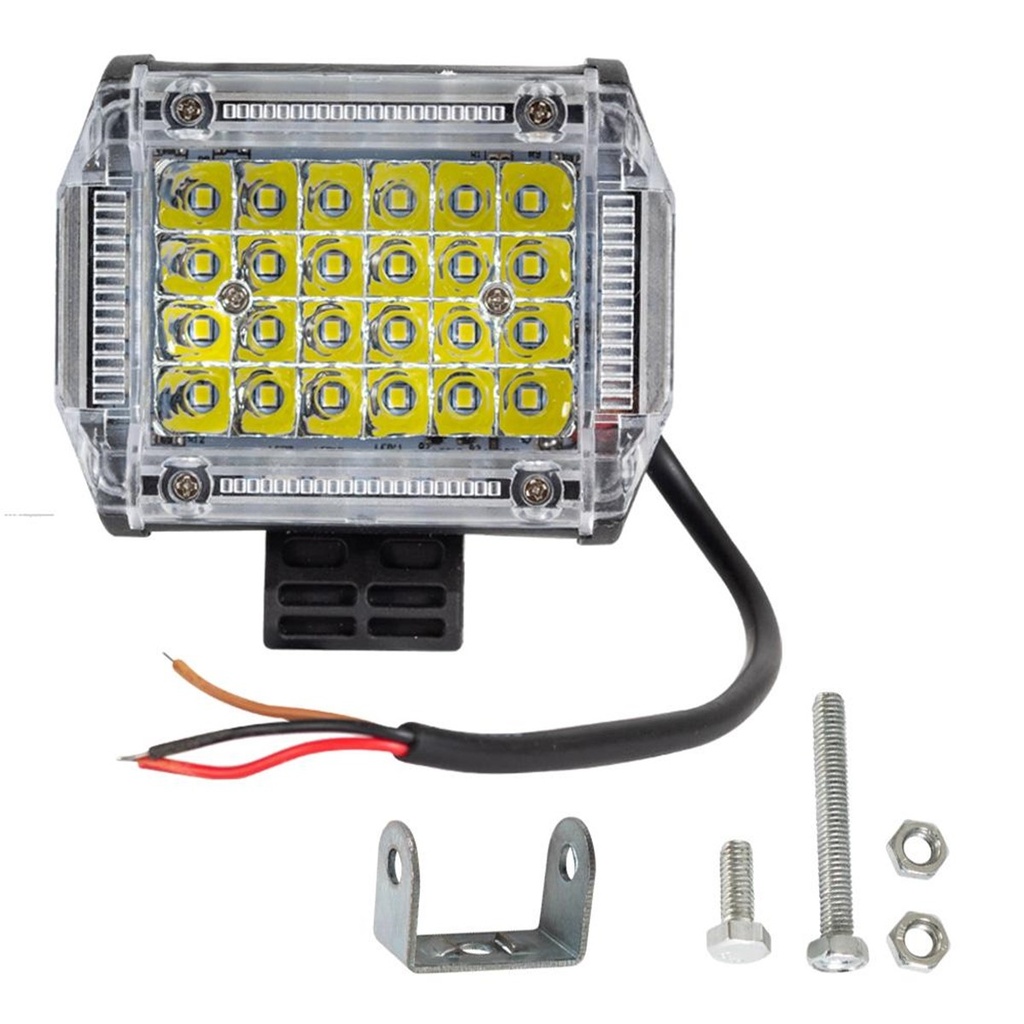 FARO DELAN AUXILIAR CUADRADO 24 LEDS PLASTICO STROBO ROJO-AMBER