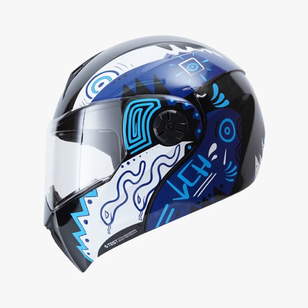 CASCO ICH 3110 EX MEXA NEGRO/AZUL BRILLO