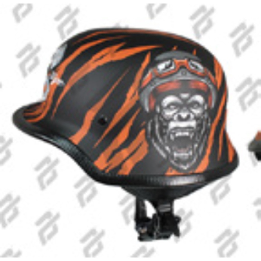 CASCO 3/4 GORILLA CERTIFICADO DOT RUDOS BIKER TALLA 2XL NEGRO-CAFÉ MATE