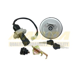 [SWI-1124-025] KIT SWITCH COMPLETO C/TAPON DE GASOLINA Y SEGURO DE ASIENTO P/ITALIKA 150Z/150SZ/170Z