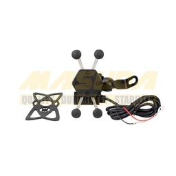 [BAS-1103-9702] PORTA-CELULAR PARA MOTOCICLETA CON CARGADOR USB IR-004 BASE ESPEJO