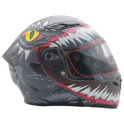 [7101-1845] CASCO ABATIBLE R7 RACING UNSCARRED DIENTOIDE DOBLE MICA DOT XL