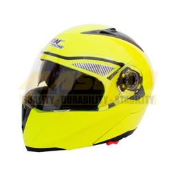 [CAS-7101-1467A] CASCO ABATIBLE IRON RACING DOT COLOR LISO VERDE FLUORESCENTE TALLA S