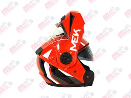 [AC1B-J120-002] CASCO MEK MK759 ABATIBLE SUPER 1 ROJO/BLANCO Brillante