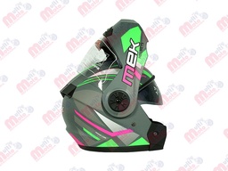 [AC1B-J125-002] CASCO MEK MK759 ABATIBLE TEO 1VERDE/FUSIA