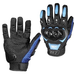 [7306-1332] GUANTES VEL R7 RACING L AZUL R7-1 TOUCH/LIMPIADOR MICA