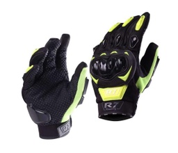 [7306-1338] GUANTES VEL R7 RACING XL AMARILLO FLUORECENTE R7-1 TOUCH/LIMPIADOR MICA