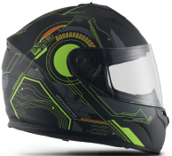 [EG-09.01.2.04 H] CASCO INTEGRAL RUNNER DOT Y ECE SONIC NEGRO / AMARILLO MATE   XL