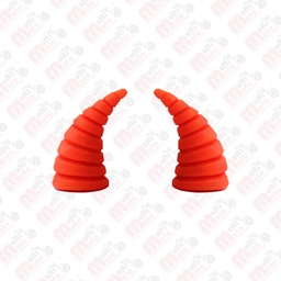 [MZ-1347-N] Cuerno Pequeño para Casco Rayado / Espiral naranja