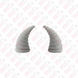 [MZ-1347-B] Cuerno Pequeño para Casco Rayado / Espiral Blanco