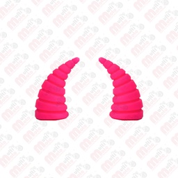 [MZ-1347-R] Cuerno Pequeño para Casco Rayado / Espiral Rosa