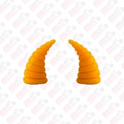 [MZ-1347-A] Cuerno Pequeño para Casco Rayado / Espiral Amarillo