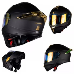 [7502305898564] KOV CASCO THUNDER SOLID NE MATE DORADO L