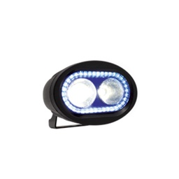 [RS-LED-13003W-BU] FARO LED 2 OJOS BLANCO, CONTORNO DE ANGEL CON LUZ ALTA, BAJA Y ESTROBO