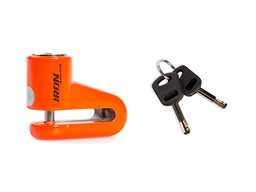 [CAN-1127-0005N] CANDADO ANTIRROBO PARA DISCO FRENO DE MOTOCICLETA IRON RACING IR-05 5.5MM NEON-NARANJA