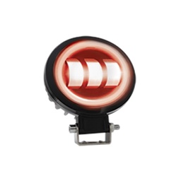 [RS-LED-13046W-R] FARO REDONDO 3 LED CON LUPA LUZ FIJA, ESTROBO OPCIONAL (BLANCO-ROJO)