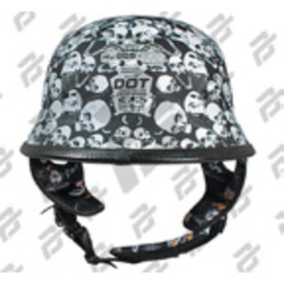 [CAS-3/4-R004-2XL] CASCO 3/4 DARK POISON CERTIFICADO DOT RUDOS BIKER TALLA 2XL BLANCO-NEGRO MATE