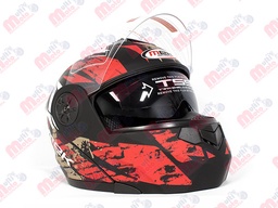 [AC1B-J104-002] CASCO ABATIBLE NEGRO/ROJO MATTE.