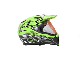 [CAS-7101-1662C] CASCO CROSS IRON RACING-K22 DOT VERDE TALLA L