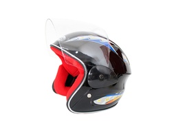 [CAS-7101-1903] CASCO NIÑO 3/4 ABS MSD-505 NEGRO BRILLO GRAFICO